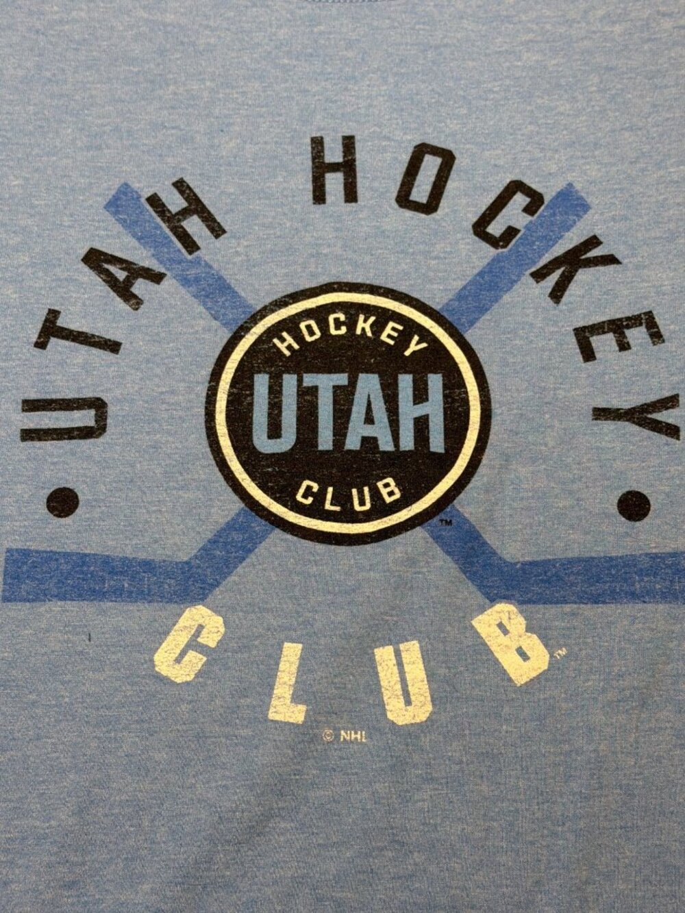 Champion Utah Hockey Club Front Graphic T Shirt Heather Blue NHL Logo Sz M - Picture 2 of 4